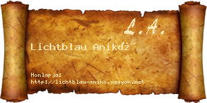 Lichtblau Anikó névjegykártya